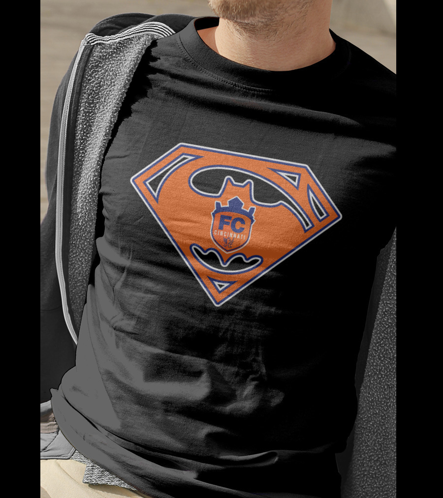 Fc Cincinnati 123 Shield In Superhero T-Shirt
