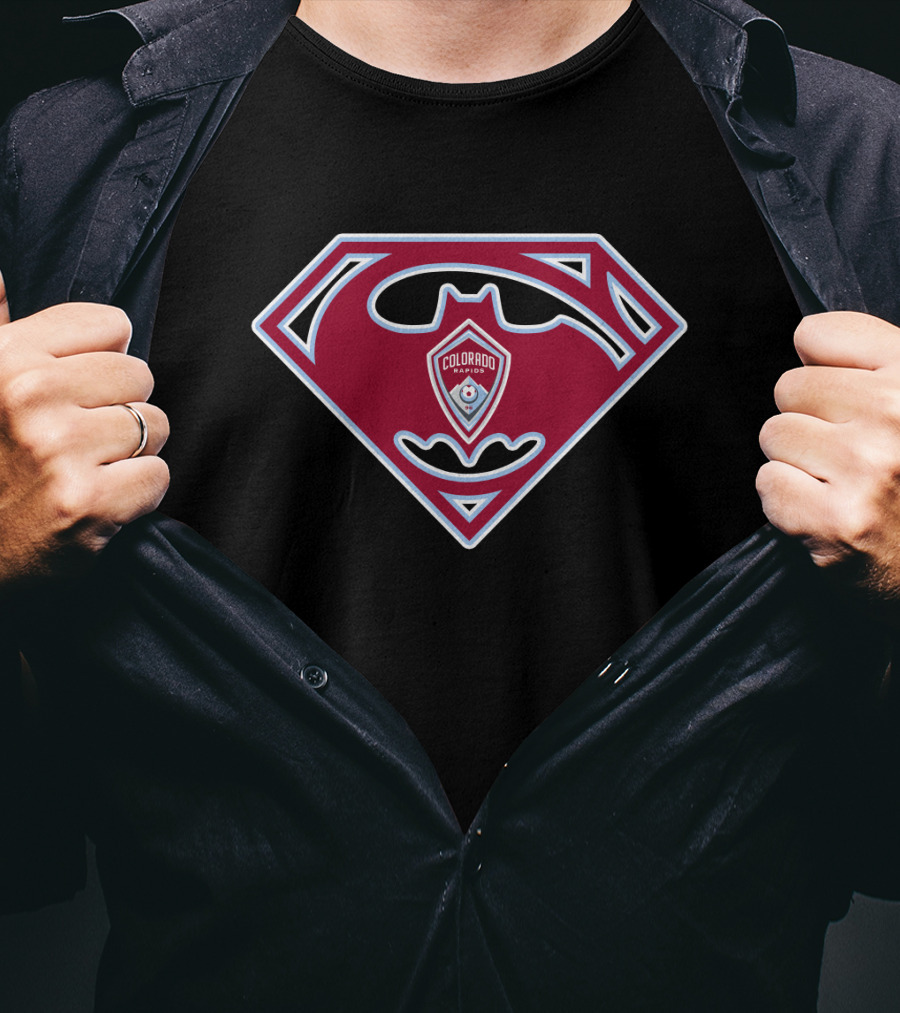 Colorado Rapids Superman Batman Logo Crest T-Shirt