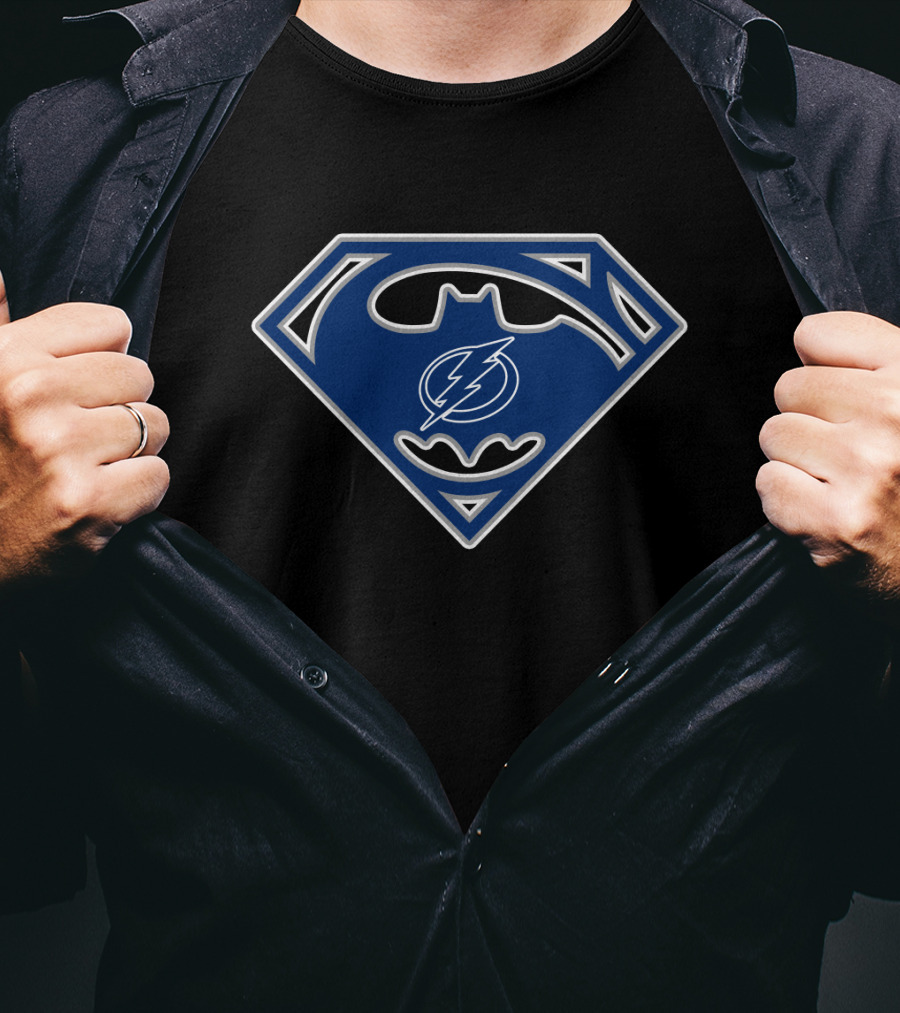Tampa Bay Lightning Superman Batman T-Shirt
