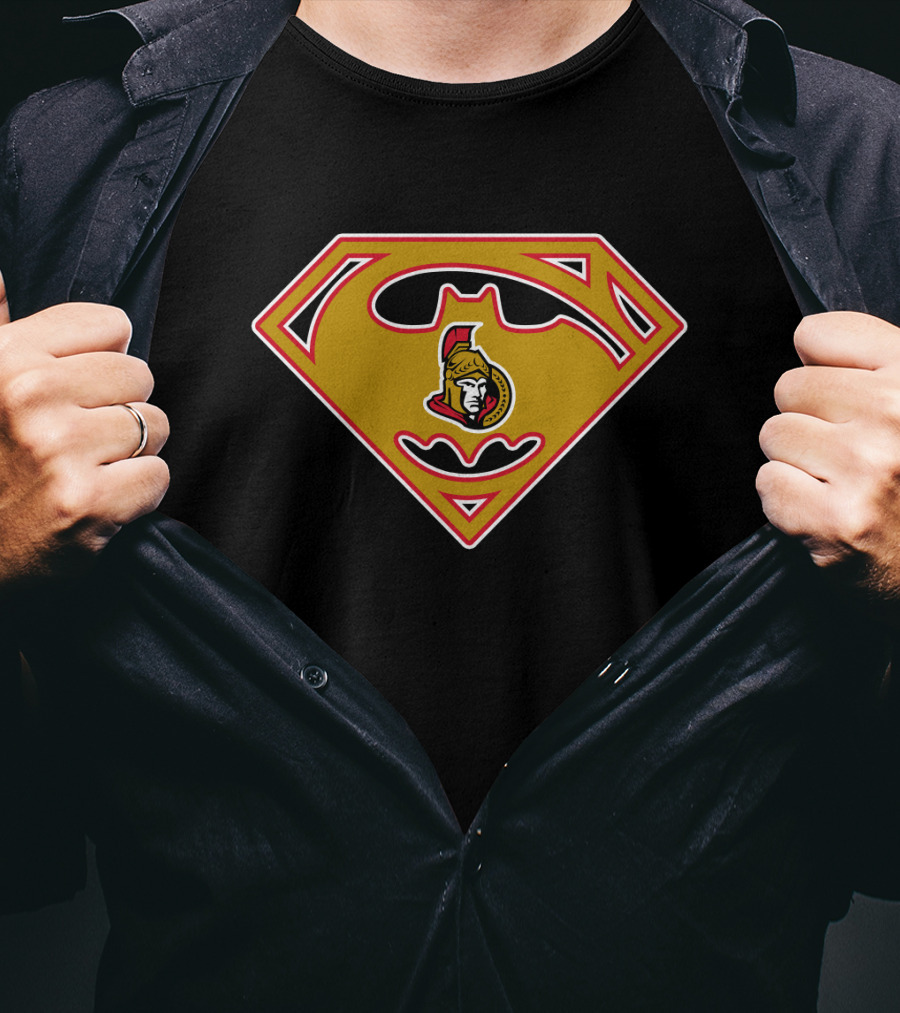 Ottawa Senators Batman Superman Logo Mashup 140 T-Shirt