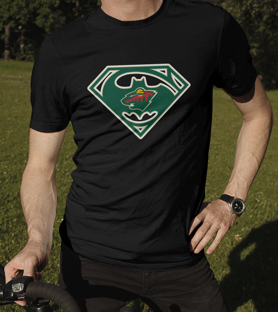 Superman Batman Minnesota Wild Logo 146 T-Shirt