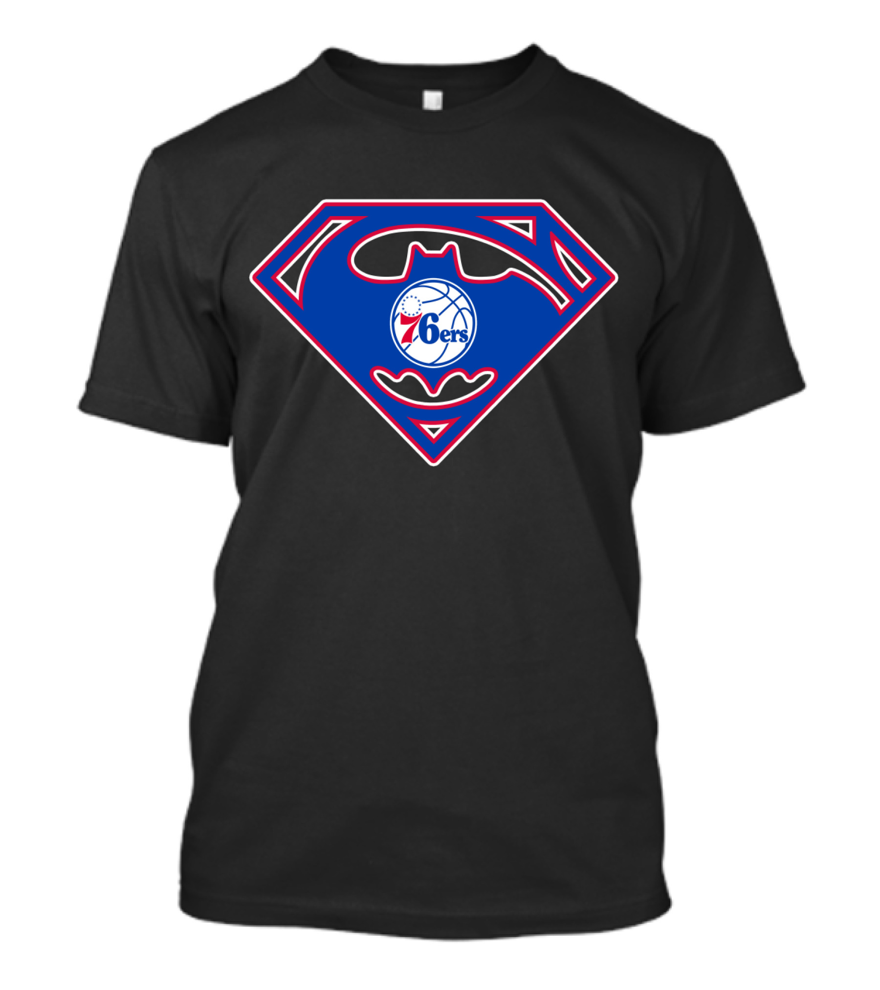 Philadelphia 76ers Superman Batman Logo Integration T-Shirt
