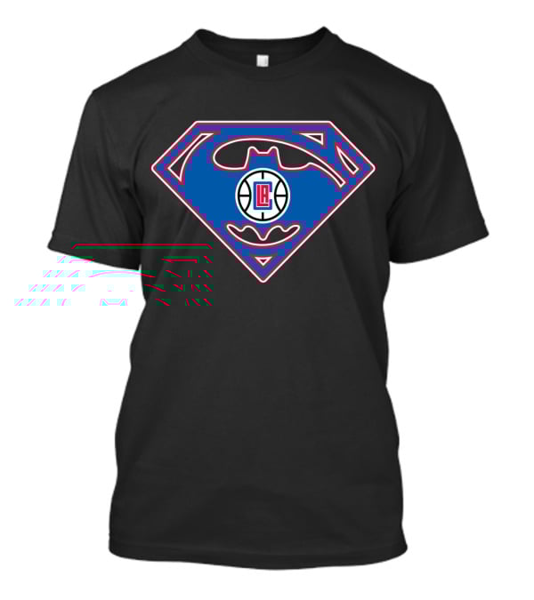 La Clippers Batman Superman Logo Nba Crossover T-Shirt