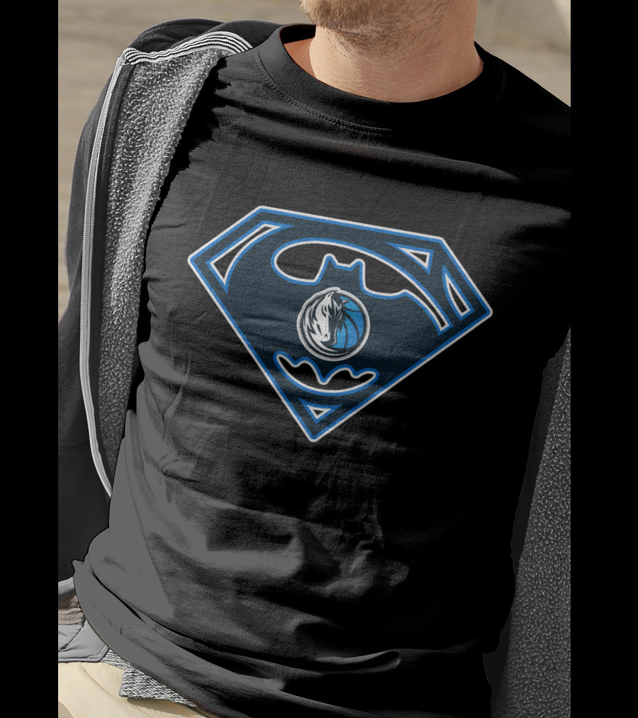 Dallas Mavericks Batman Superman Logo Mashup T-Shirt