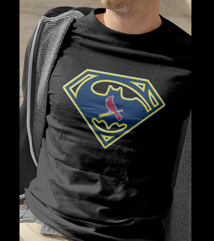 St Louis Cardinals Batman Superman Logo Mashup 194 T-Shirt