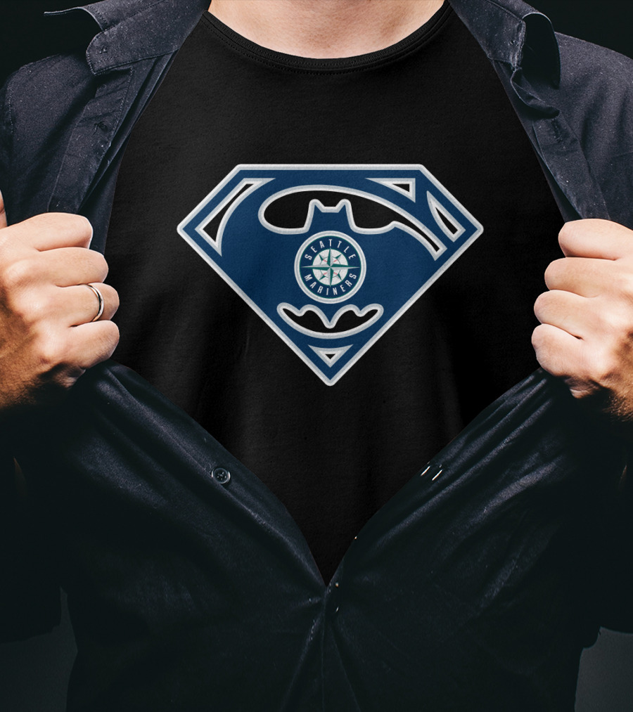 Seattle Mariners Superman Batman Emblem 195 T-Shirt