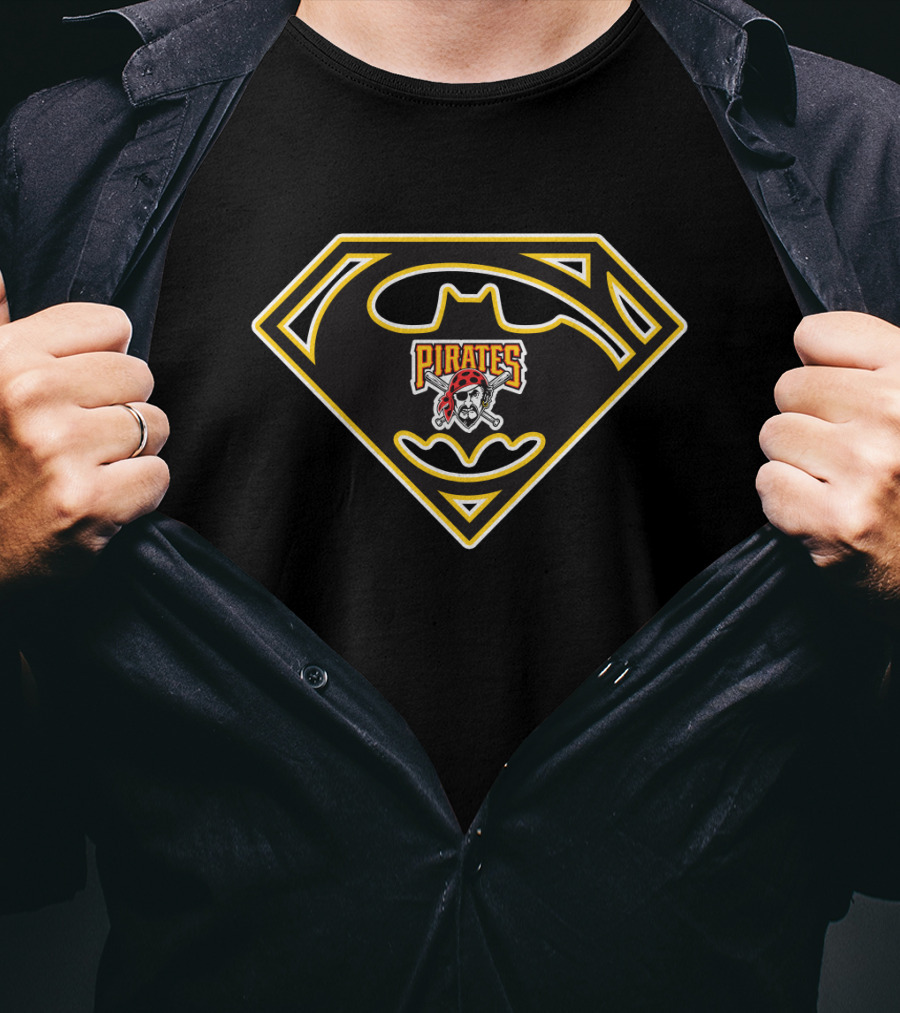 Superman Batman Pittsburgh Pirates Logo Remix T-Shirt