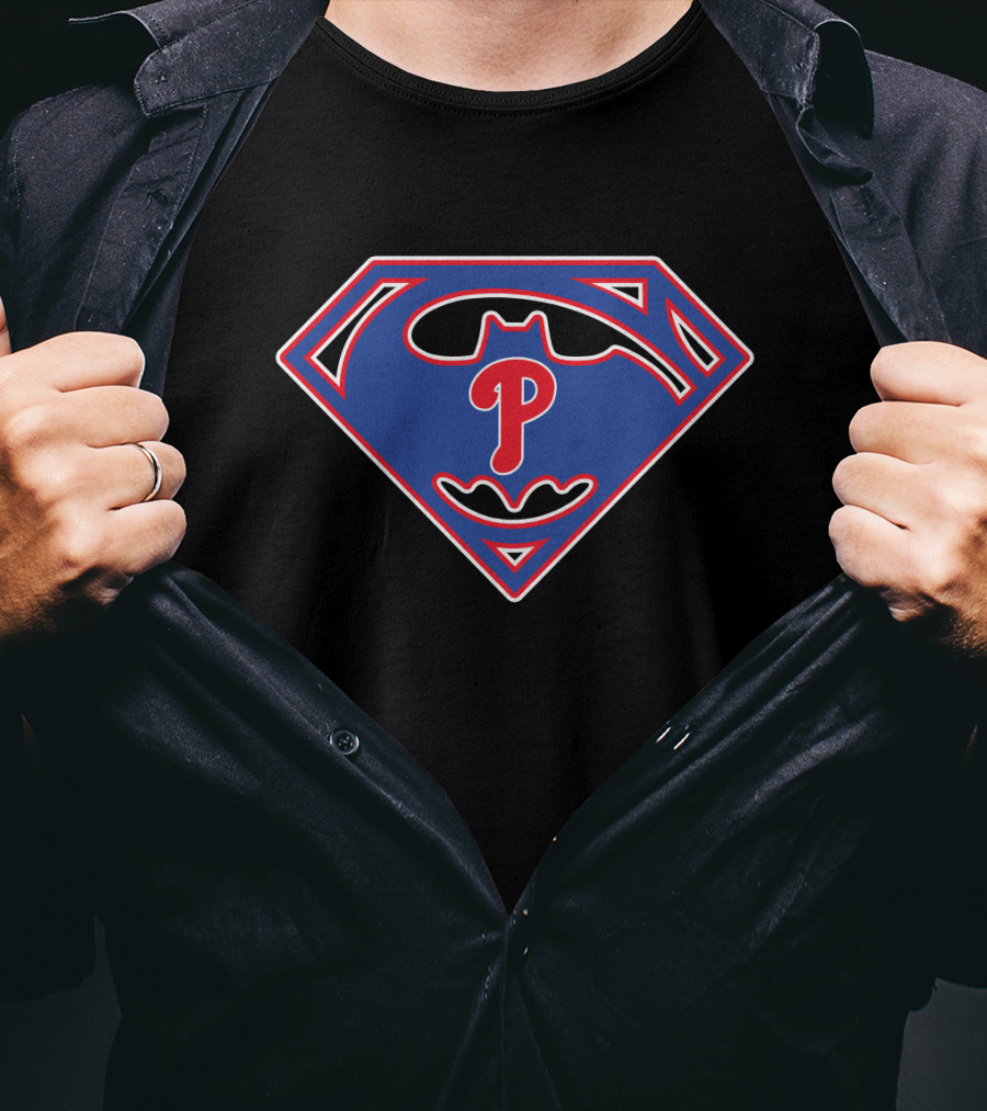 Superman Batman Phillies T-Shirt