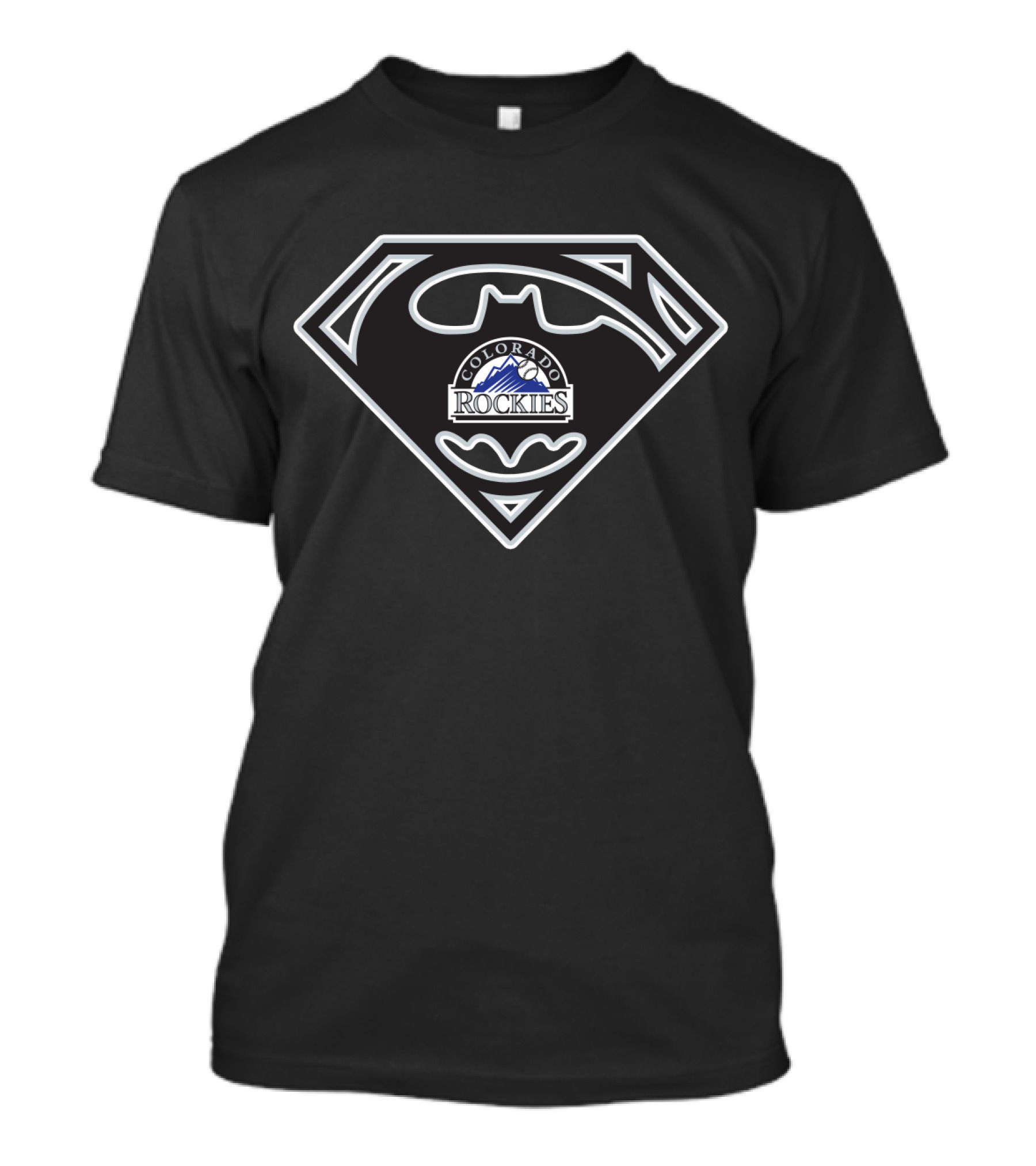 Colorado Rockies Batman Superman Crossover T-Shirt
