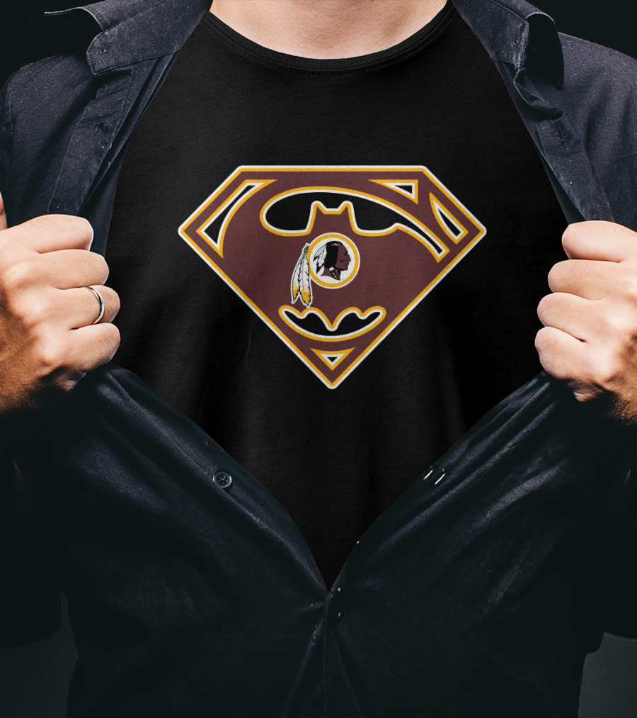 Washington Redskins Superman Batman Logo Mix T-Shirt