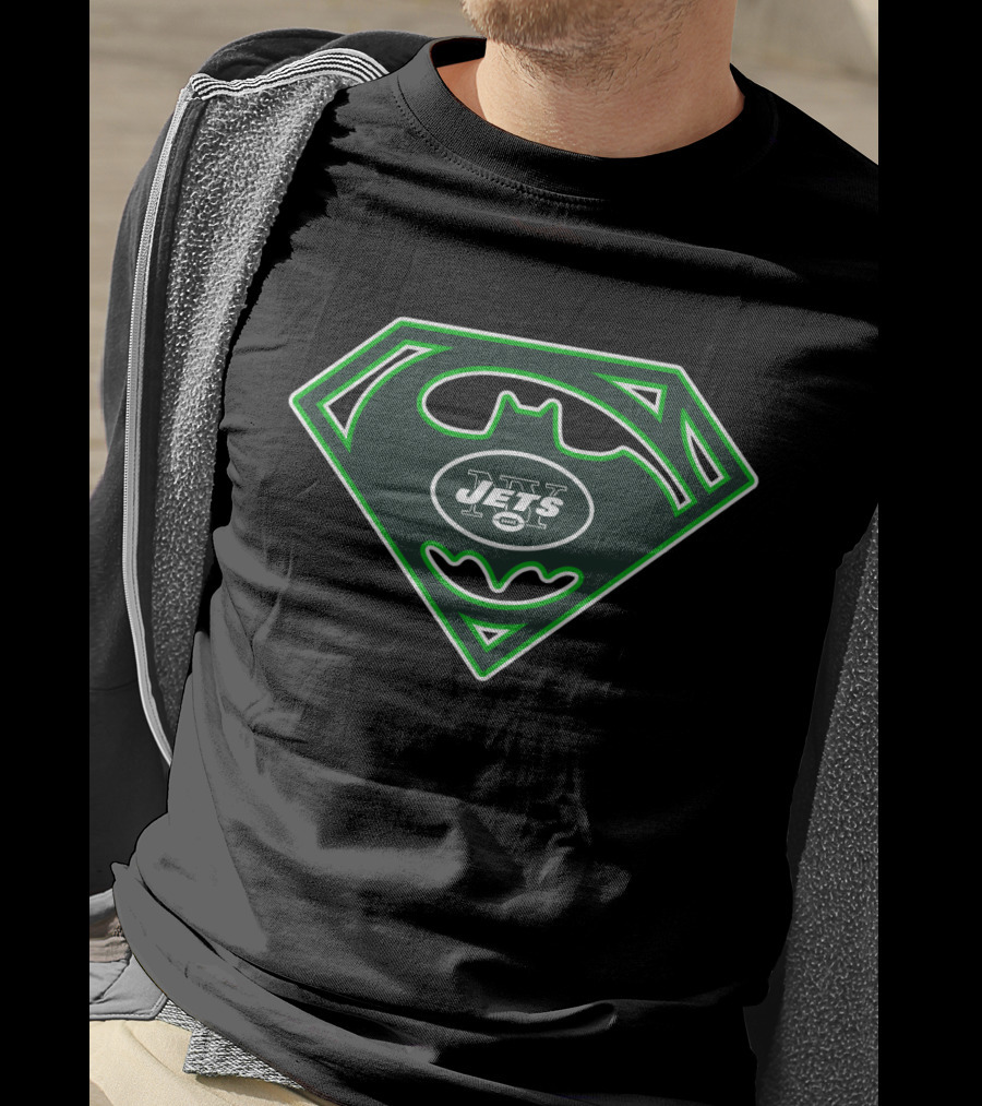 New York Jets Superman Batman Fusion T-Shirt