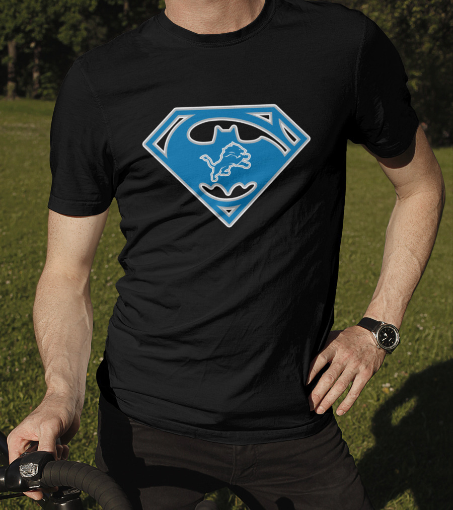 Detroit Lions Superman Batman T-Shirt