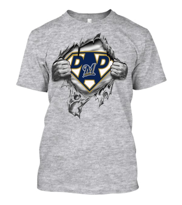 Milwaukee Baseball Dad Superhero T-Shirt