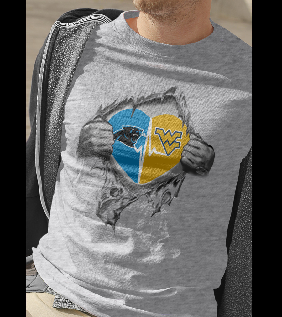 Panthers West Virginia Mountaineers Heartbeat T-Shirt