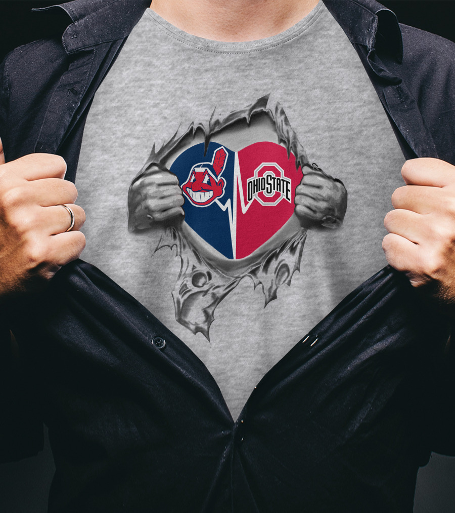 Indians Heart Ohio State Buckeyes Split T-Shirt
