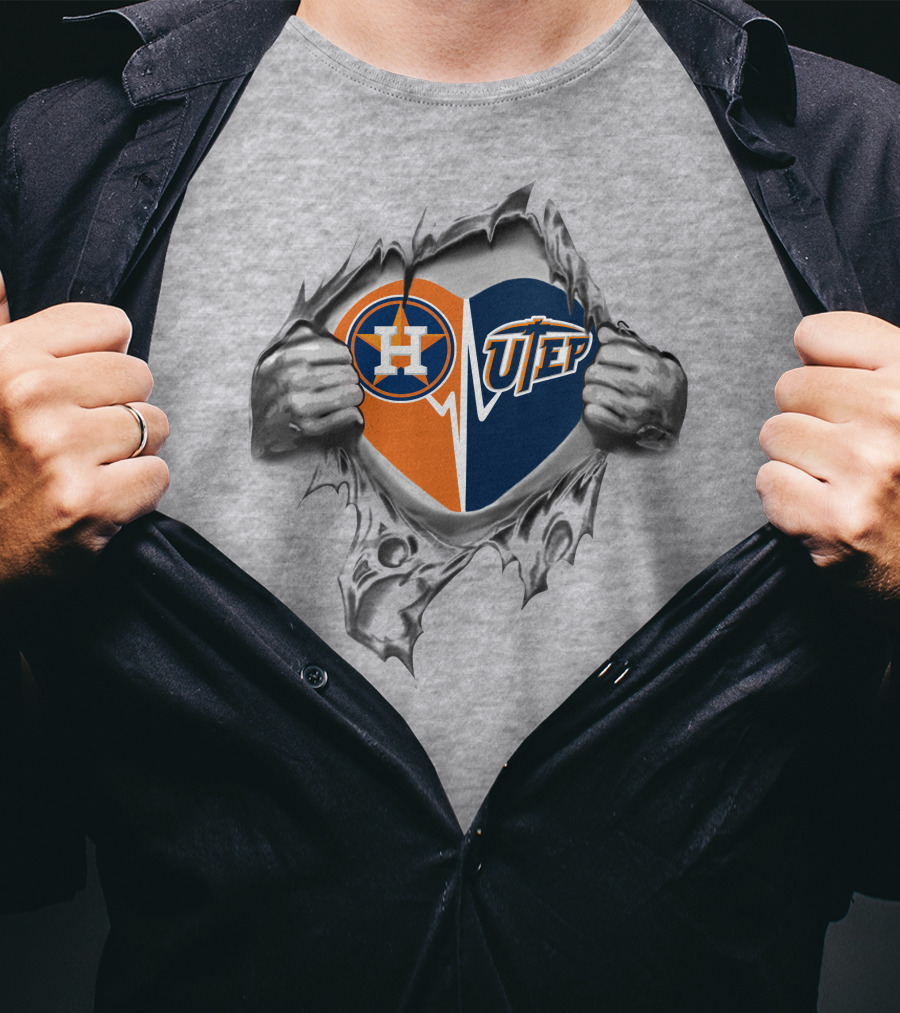 Astros Utep Heart El Paso Miners Fan Spirit T-Shirt