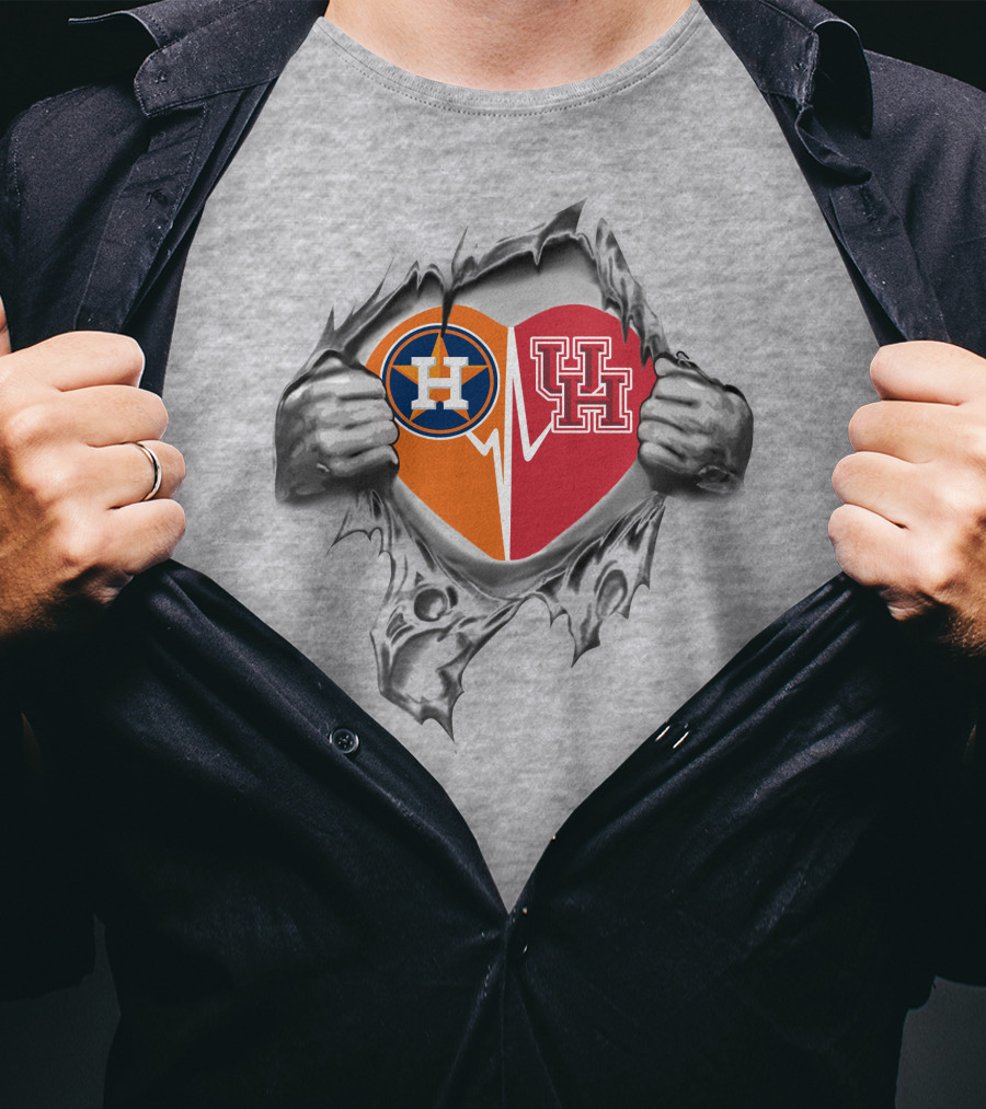 Astros Houston Cougars Heartbeat Fusion T-Shirt