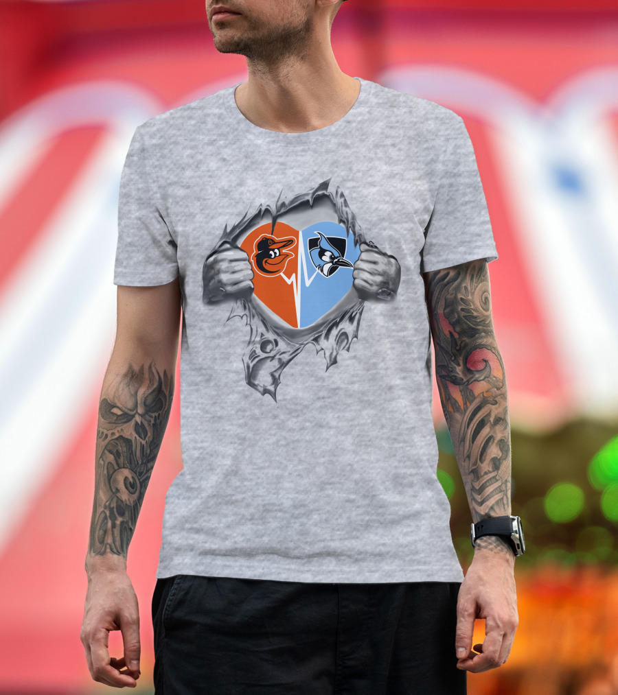 Orioles Johns Hopkins Heart Split T-Shirt