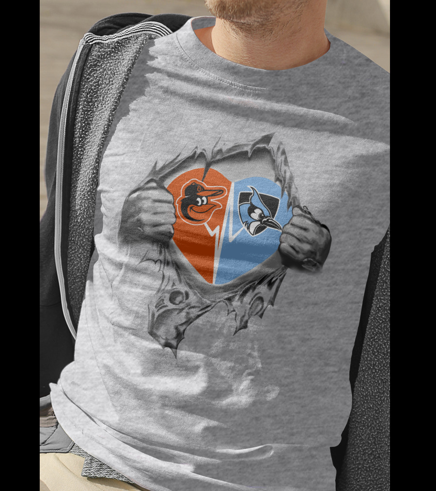 Orioles Johns Hopkins Heart Split T-Shirt