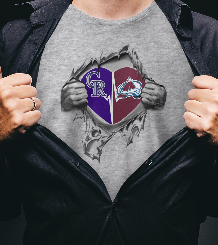 Rockies Avalanche Heartbeat Passion T-Shirt