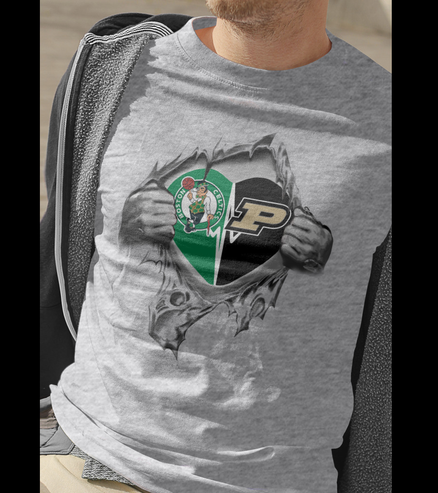 Boston Celtics Purdue Heartbeat Passion T-Shirt