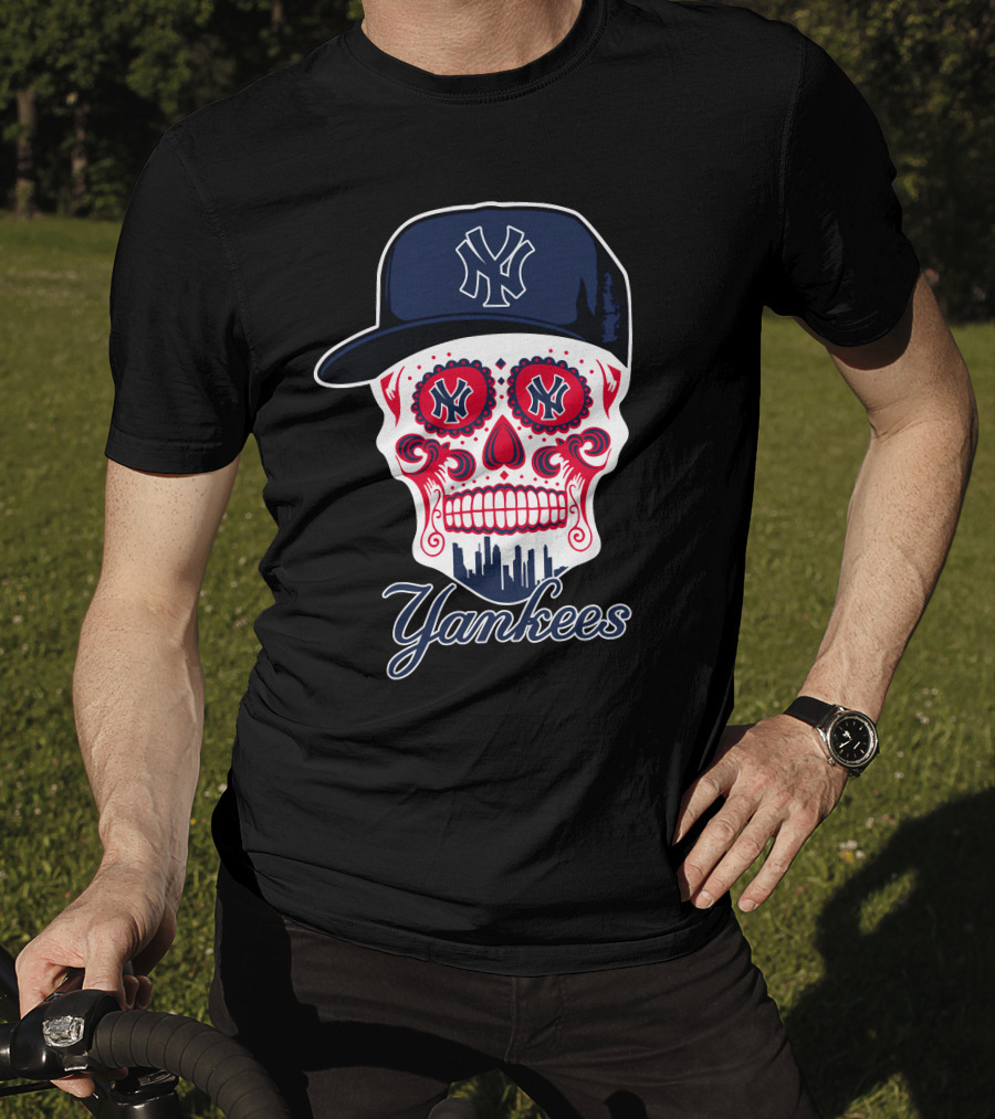Yankees Skull New York Funny Sugar Skull T-Shirt