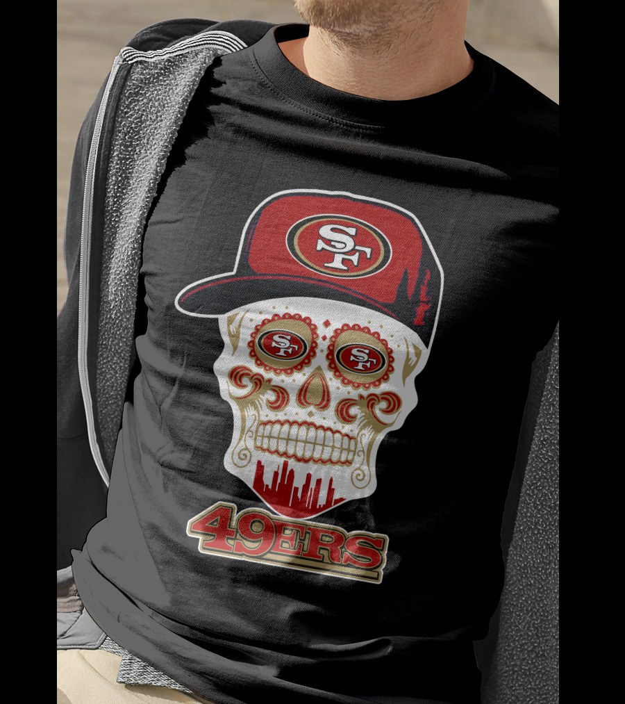 San Francisco 49ers Skull Sf Logo Baseball Cap Funny 49ers T-Shirt