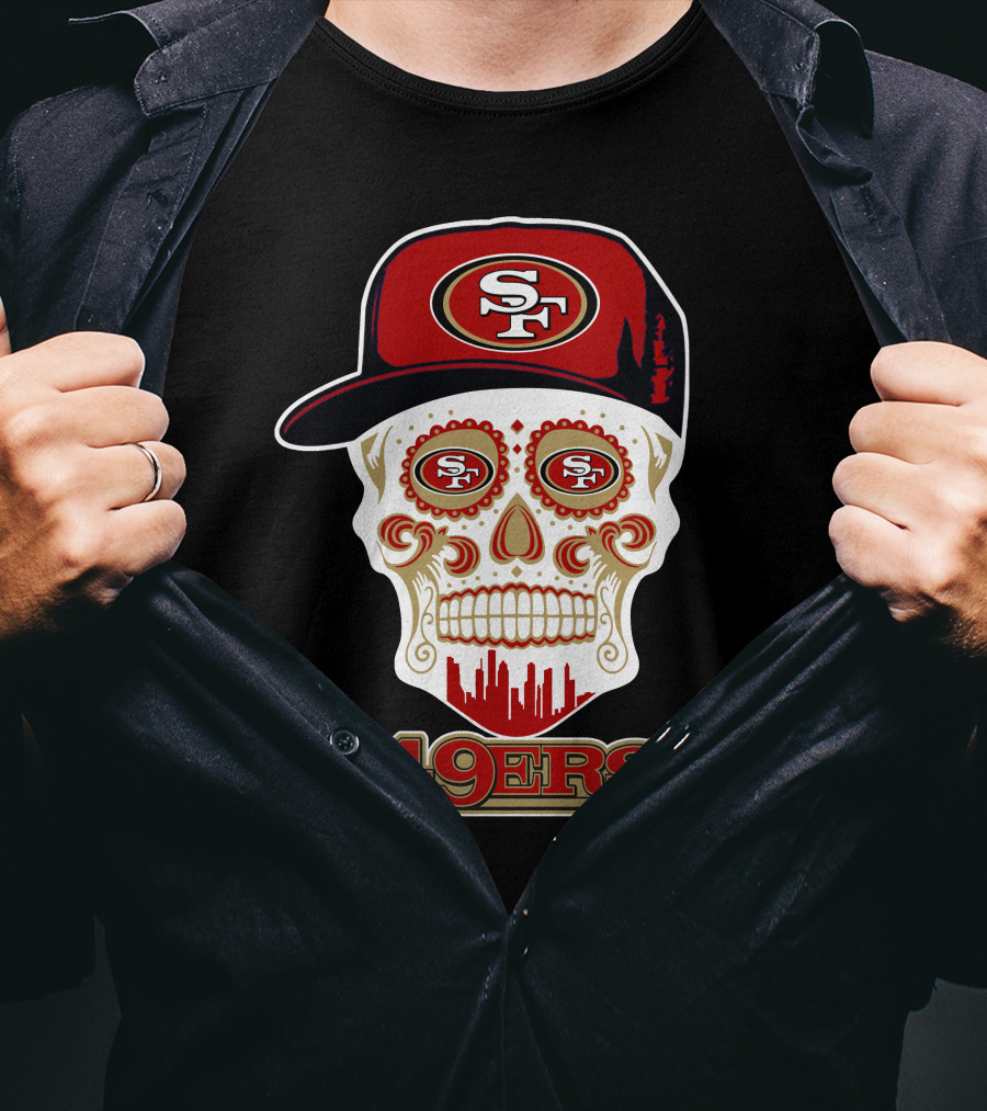 San Francisco 49ers Skull Sf Logo Baseball Cap Funny 49ers T-Shirt