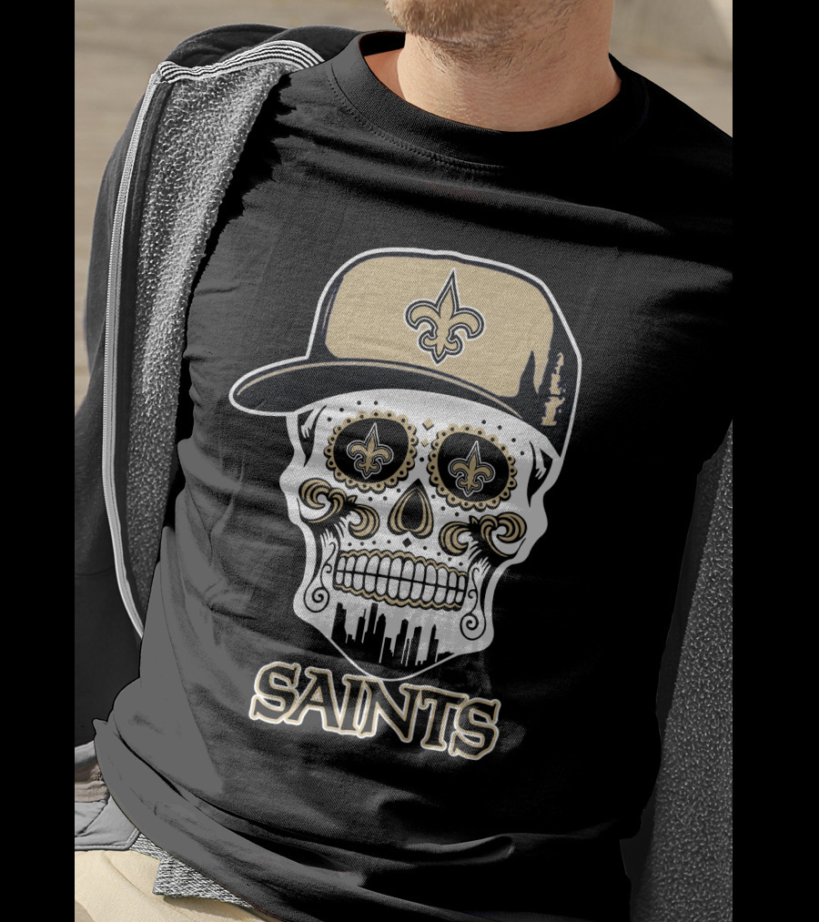 Saints Skull Fleur-De-Lis New Orleans Funny T-Shirt