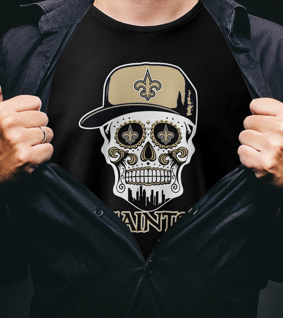 Saints Skull Fleur-De-Lis New Orleans Funny T-Shirt