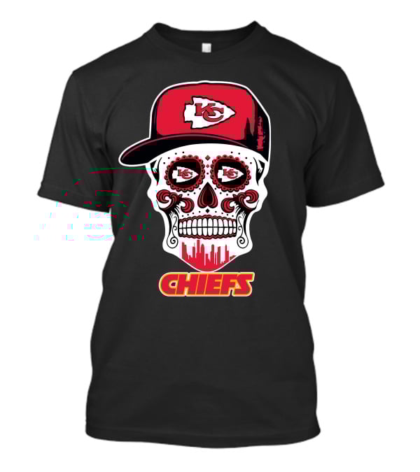 Chiefs Skull With Red Cap And Kansas City T-Shirt