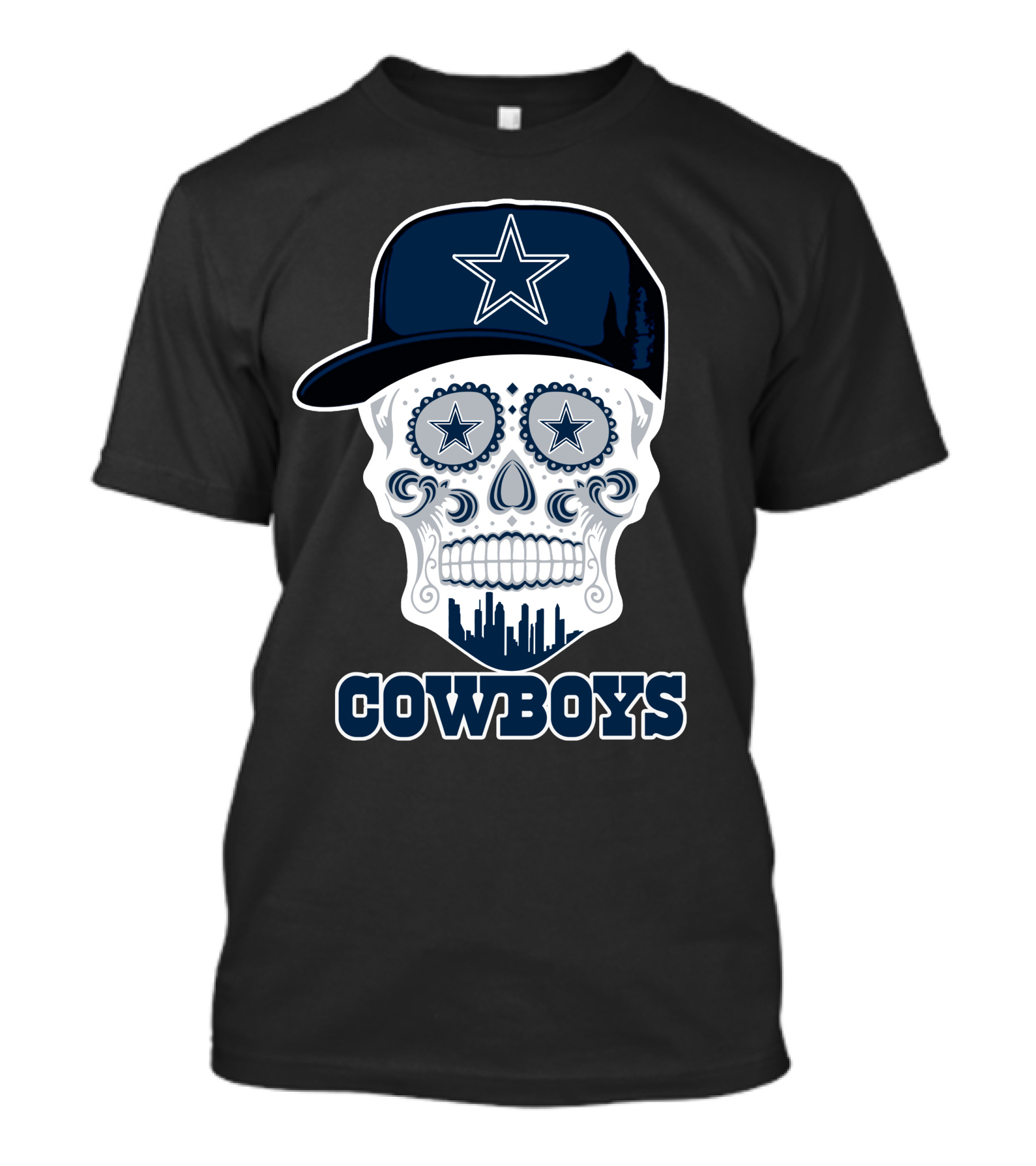 Dallas Cowboys Skull With Star Hat Funny T-Shirt