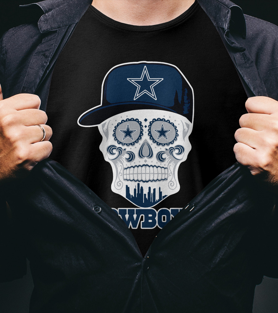 Dallas Cowboys Skull With Star Hat Funny T-Shirt