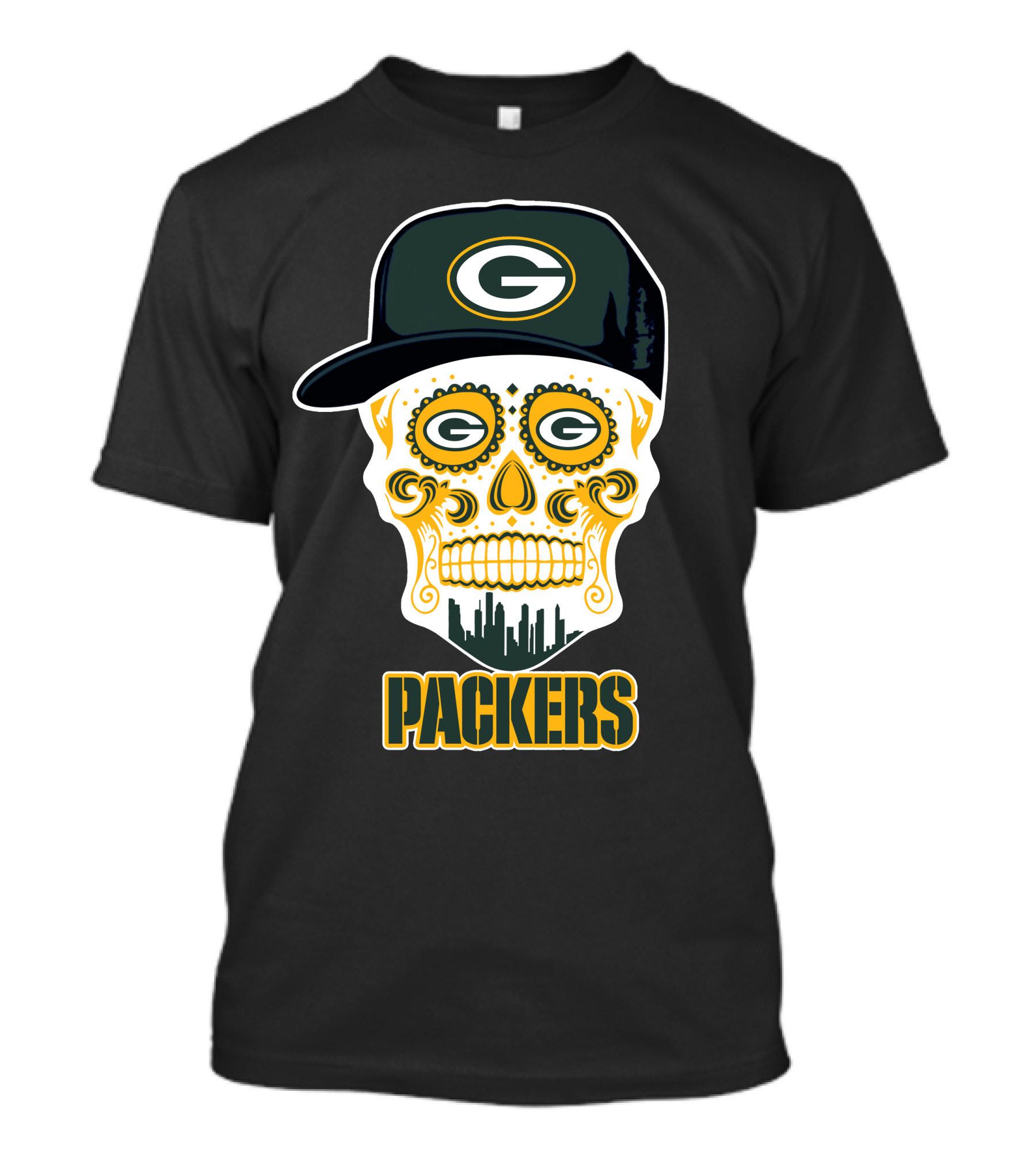Packers Skull Green Bay Funny T-Shirt