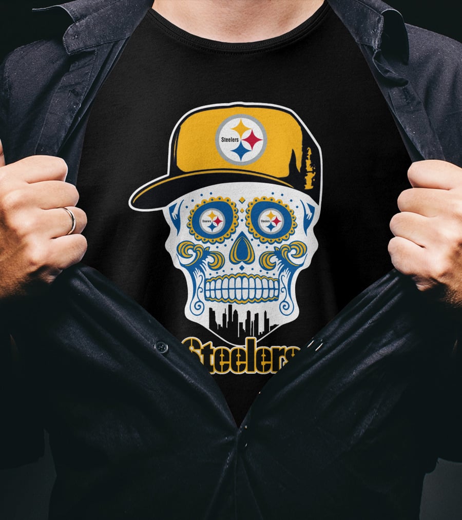 Steelers Skull Cap Pittsburgh Football Team T-Shirt