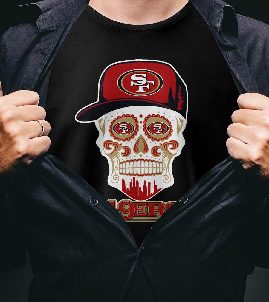 49ers Skull With San Francisco Hat And Funny T-Shirt