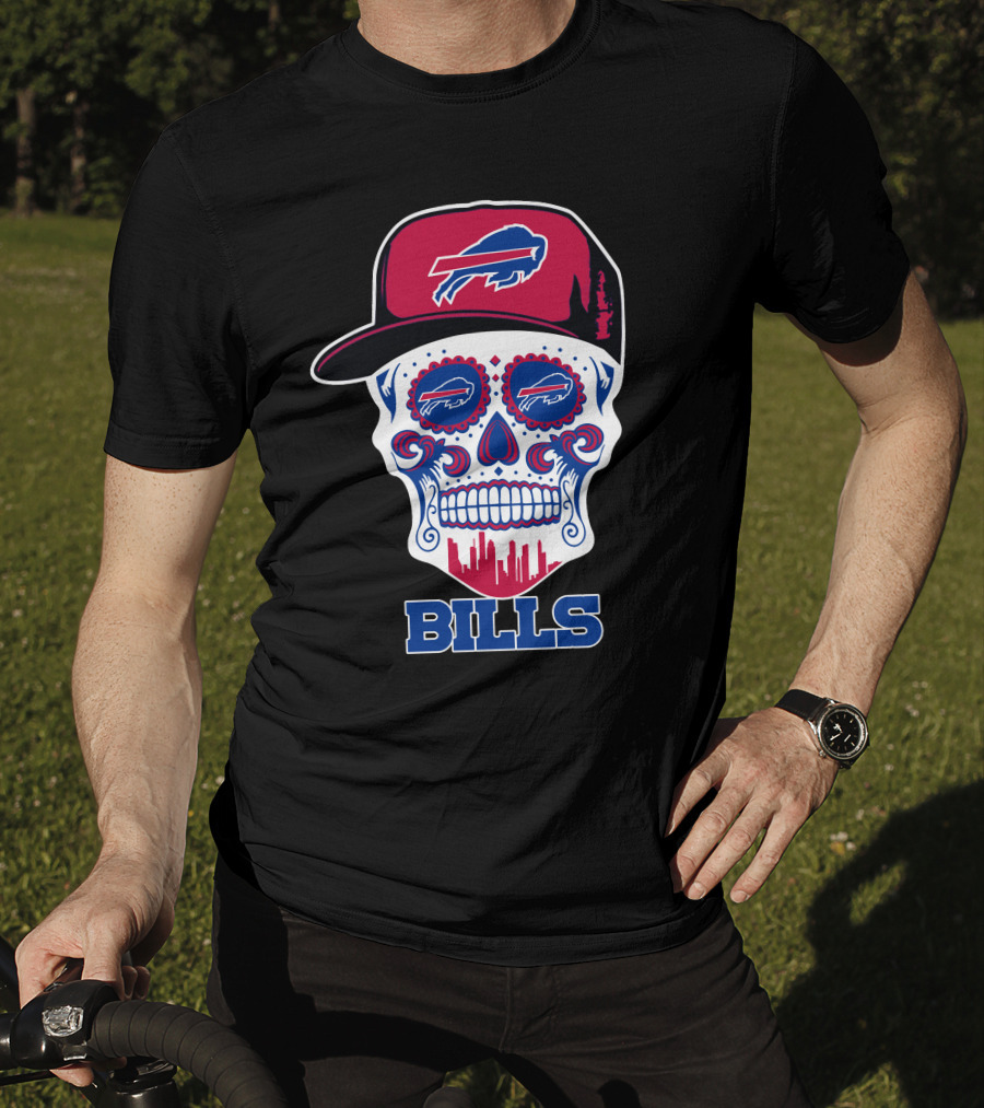 Buffalo Bills Skull Fun Design Fan T-Shirt