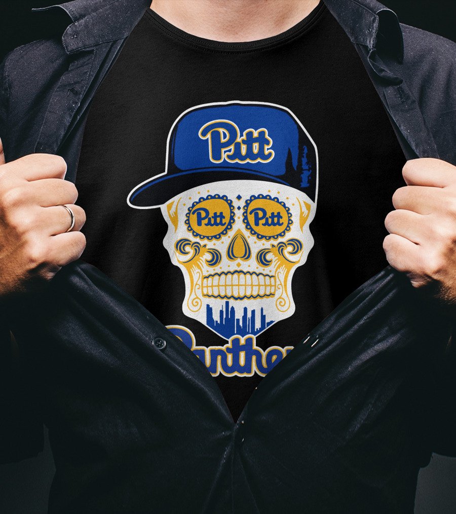 Pittsburgh Panthers Pitt Skull With Hat T-Shirt