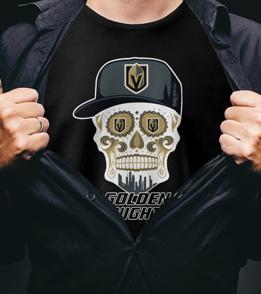 Golden Knights Skull Cap Logo Fun T-Shirt