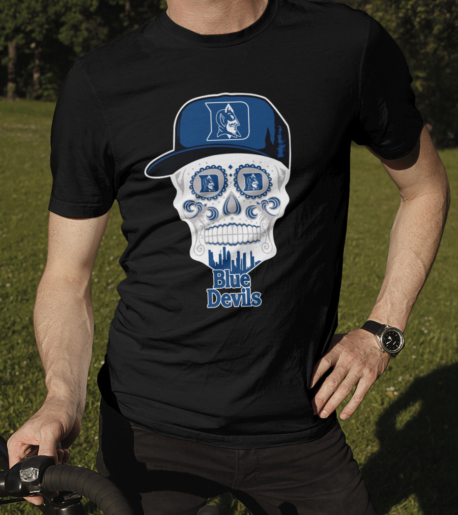 Duke Blue Devils Skull Hat T-Shirt