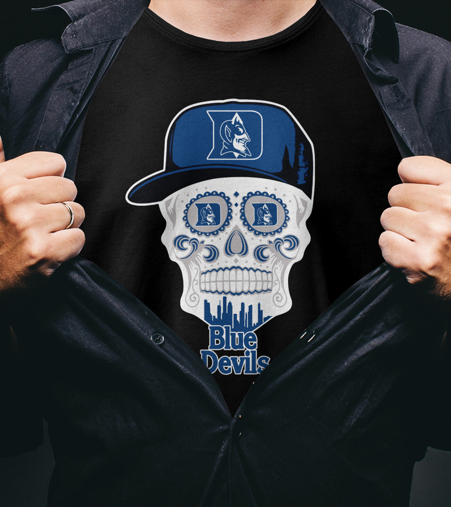 Duke Blue Devils Skull Hat T-Shirt