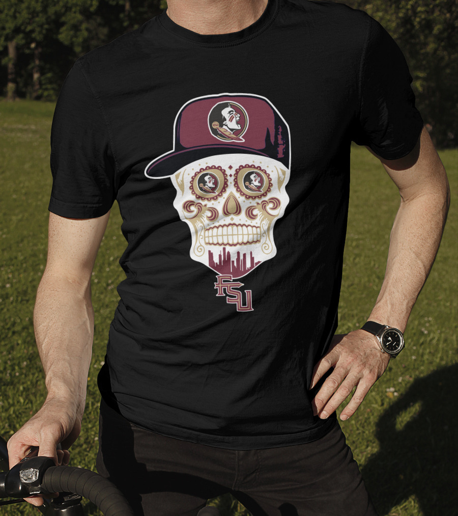 Florida State Seminoles Skull With Logo And Fsu T-Shirt