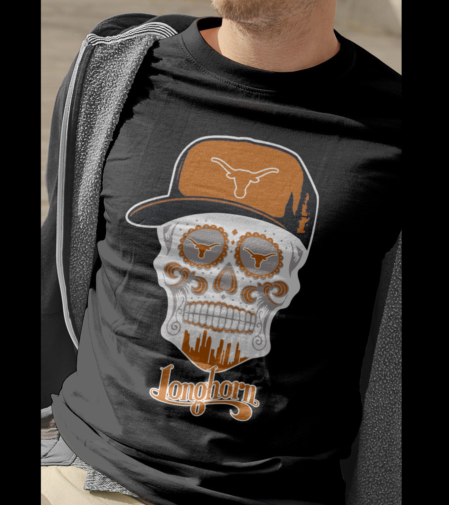 Longhorn Skull Texas Baseball Hat T-Shirt