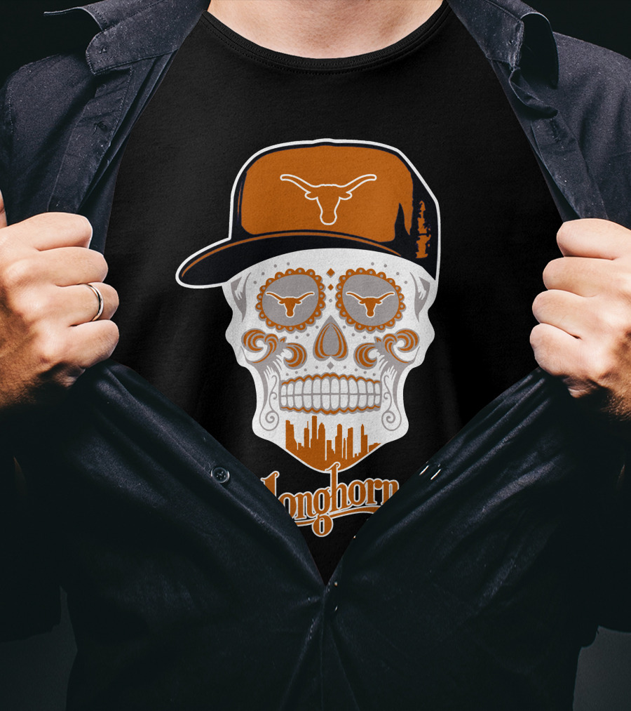 Longhorn Skull Texas Baseball Hat T-Shirt