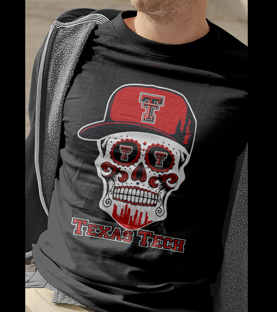 Texas Tech Red Raiders Skull With Hat T-Shirt