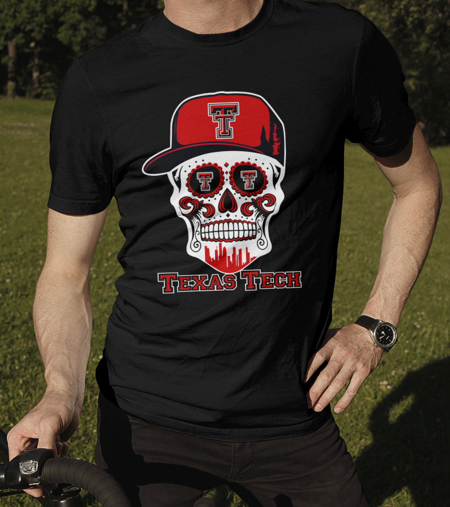 Texas Tech Red Raiders Skull With Hat T-Shirt