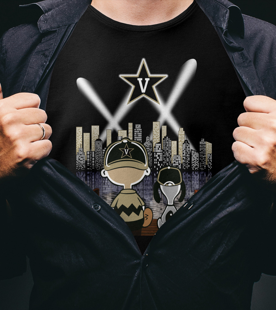 Vanderbilt Commodores Starry City Night Skyline Scene T-Shirt