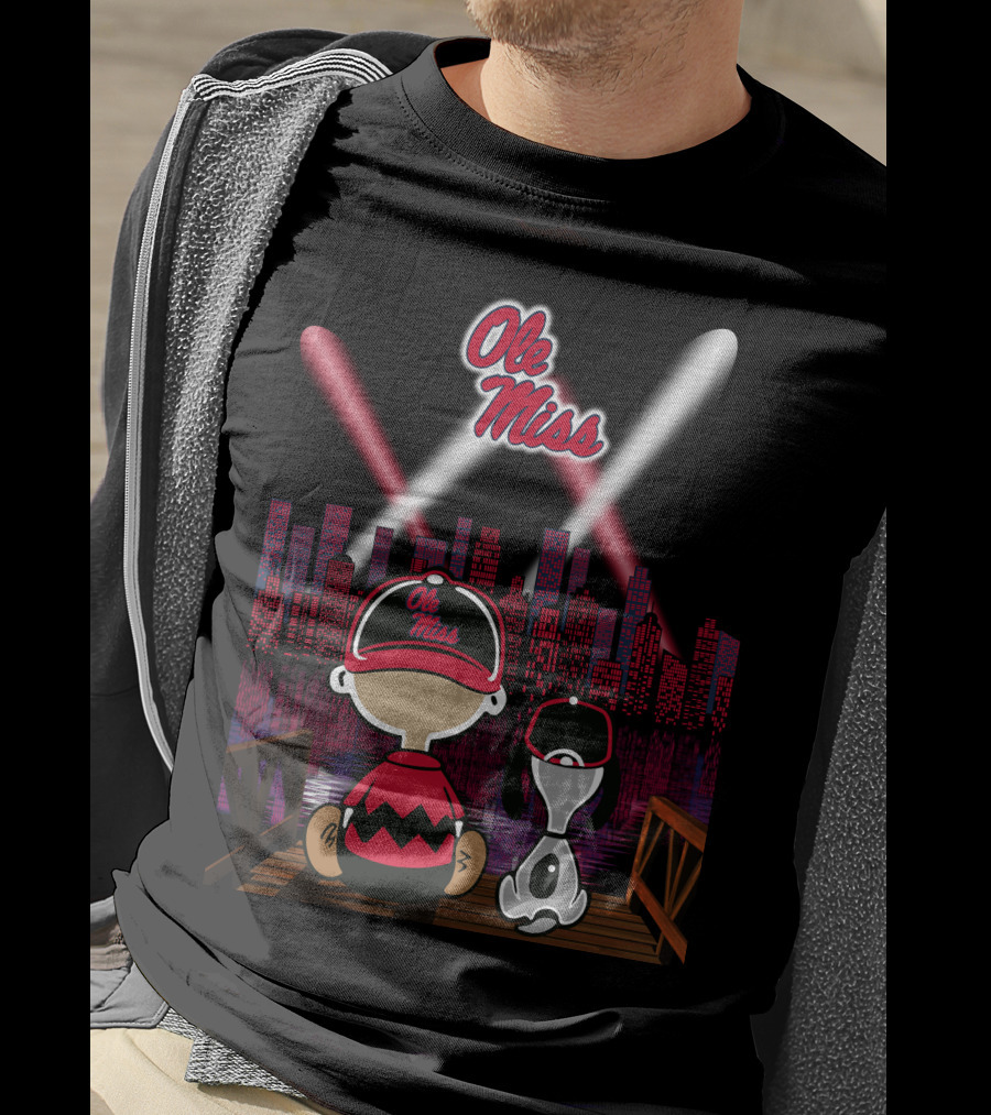 Ole Miss Rebels 38 City Skyline Night Lights T-Shirt