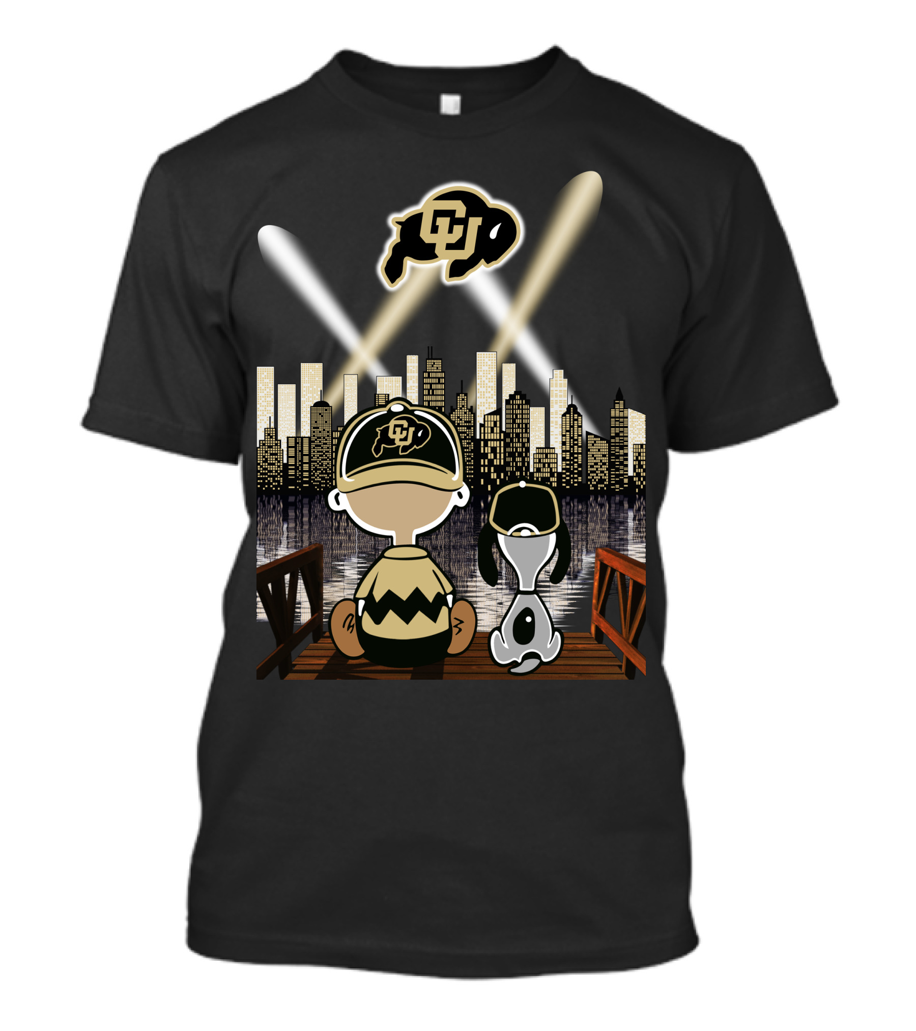 Colorado Buffaloes City Skyline Night Lights T-Shirt