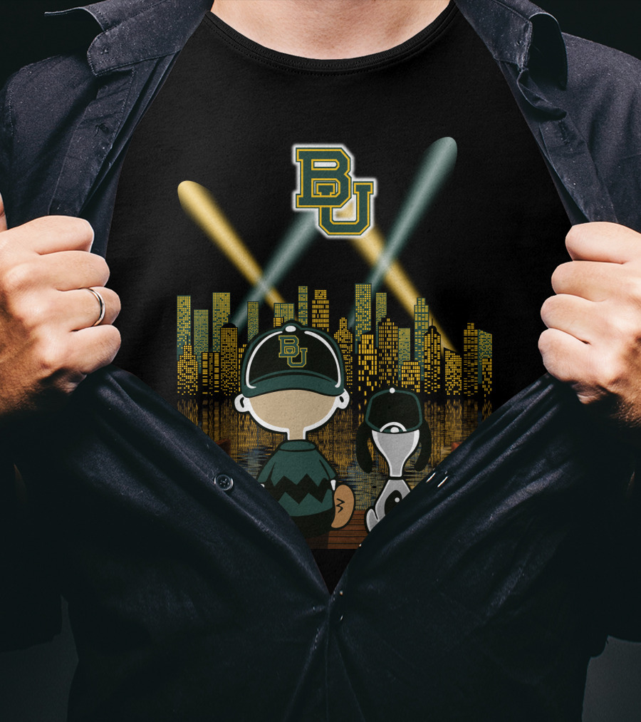 Bu Skyline Baylor Bears City Night Scene T-Shirt